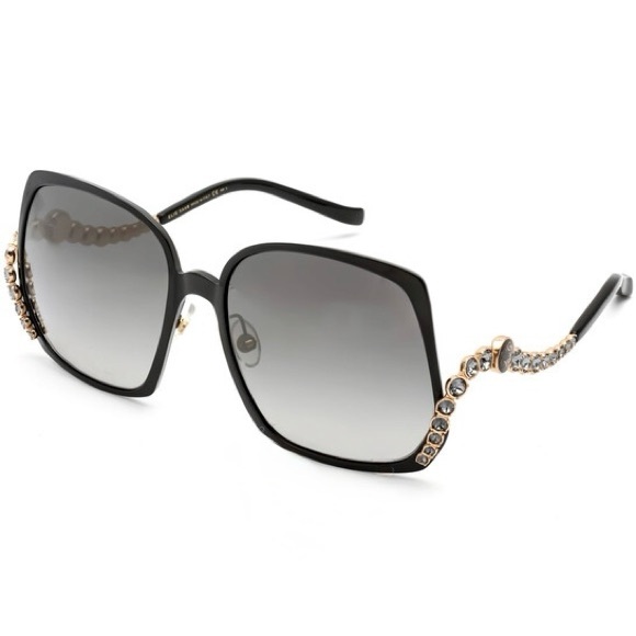 Elie Saab Black &amp; Gold Sunglasses NWT with Case